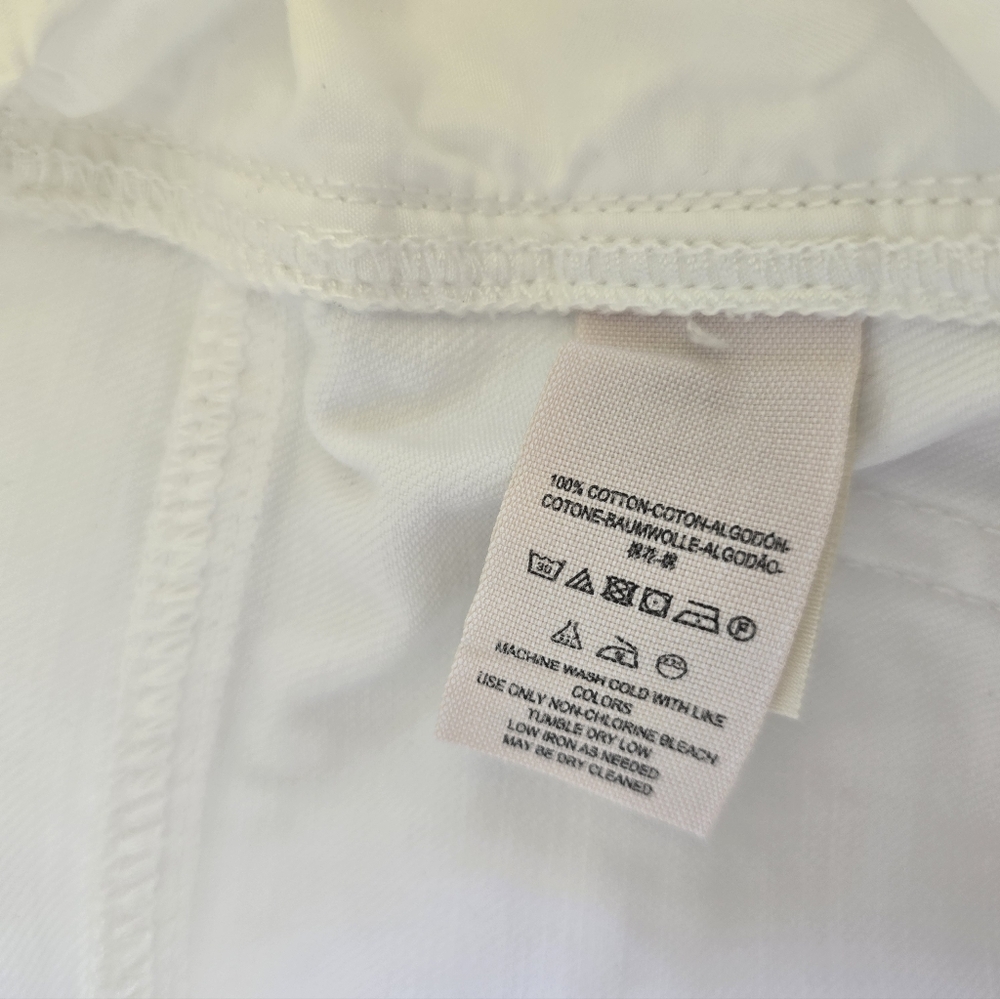 Free People White Wide Leg Painter Utility Jeans Frayed Hem 100% Cotton Size 0 - Picture 4 of 4
